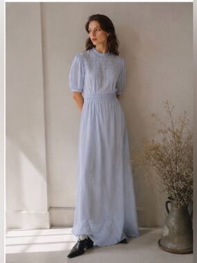 matin este silk cotton blend maxi dress iris UK10/US6